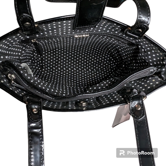 Lulu Guinness London Print Red Black Handbag Shoulder Bag Purse Stamp NWT - Picture 5 of 16